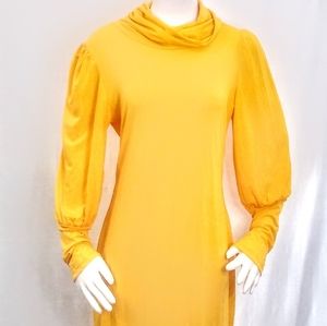 Yellow turtle neck dress